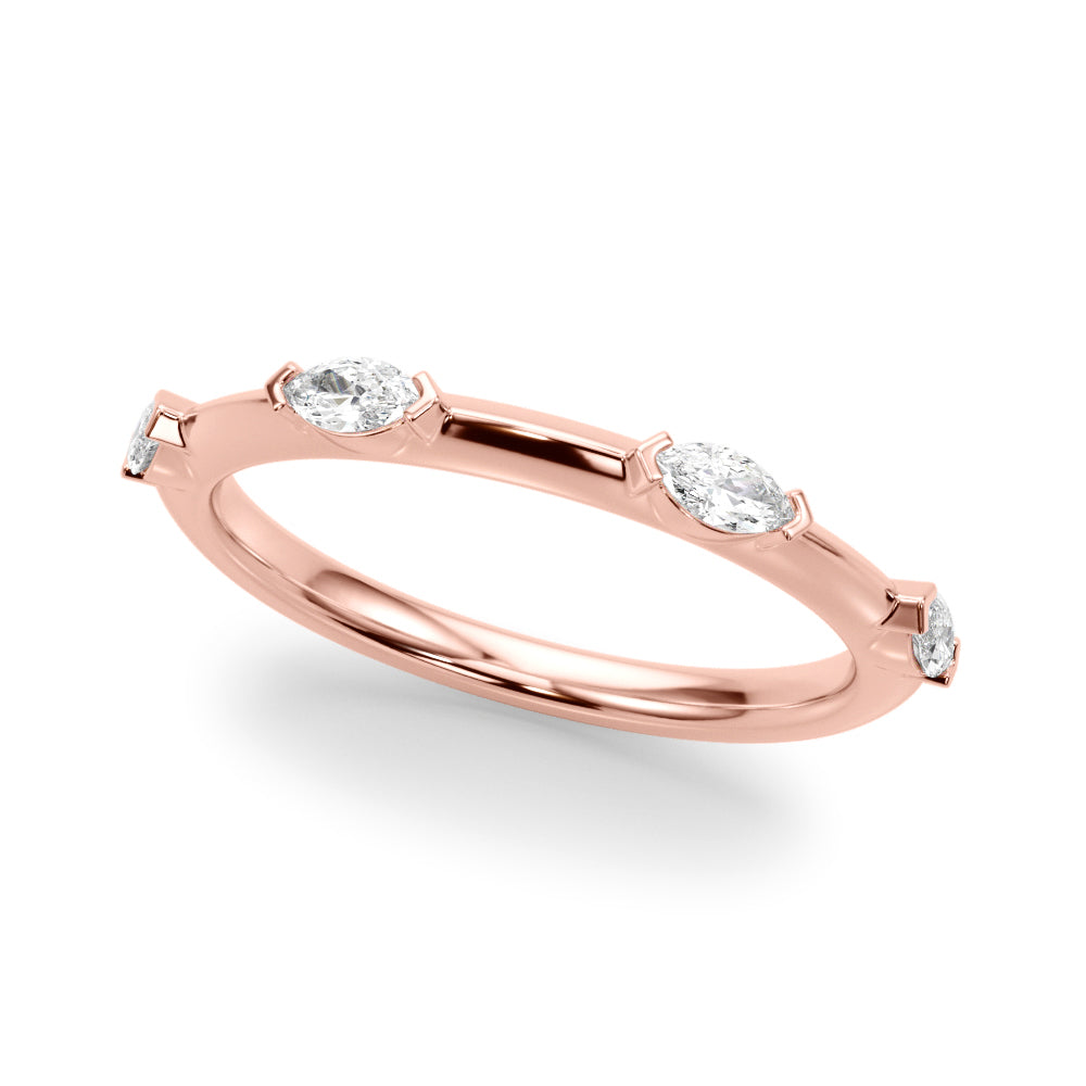 Marquise Half Eternity Ring in Gold & Platinum