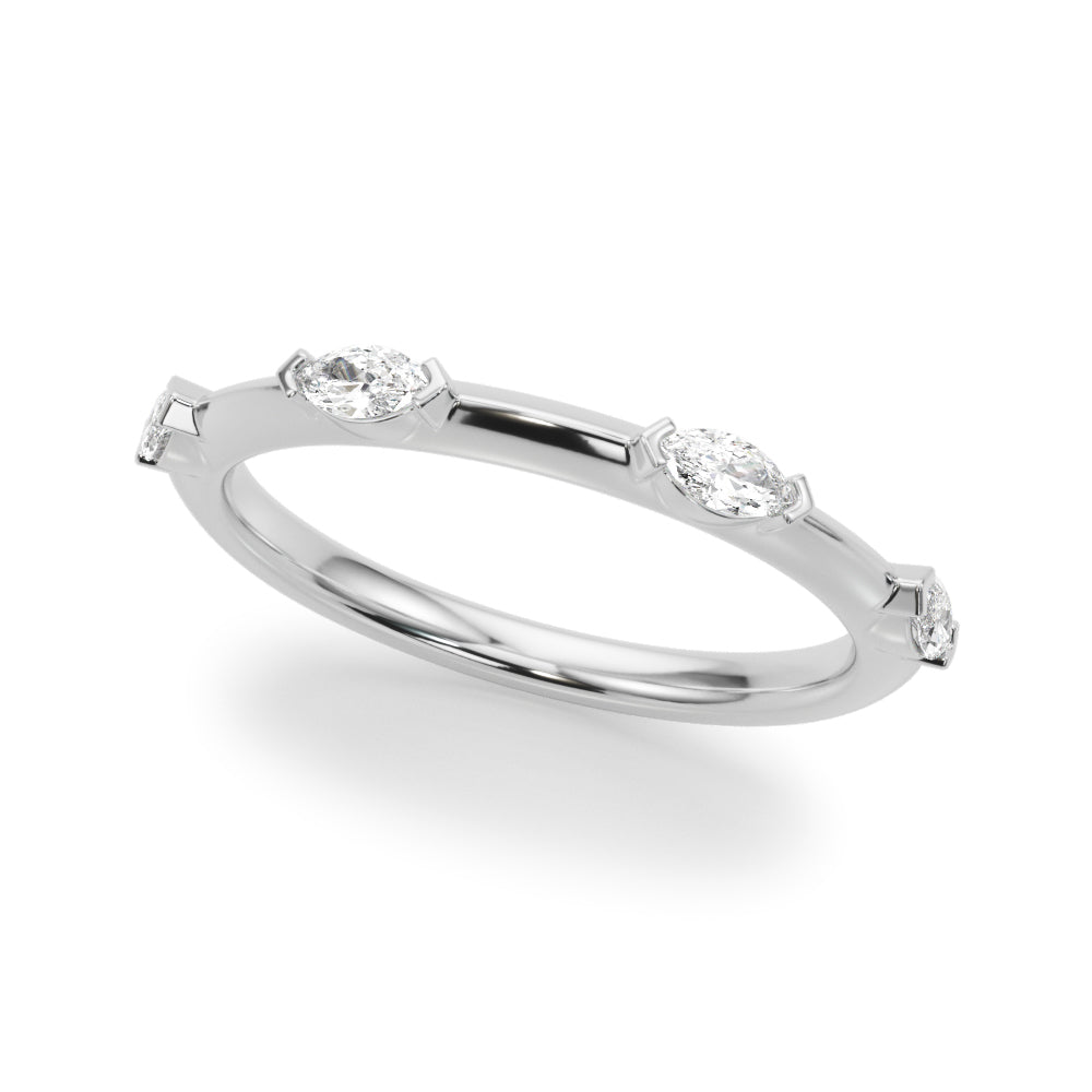 Marquise Half Eternity Ring in Gold & Platinum