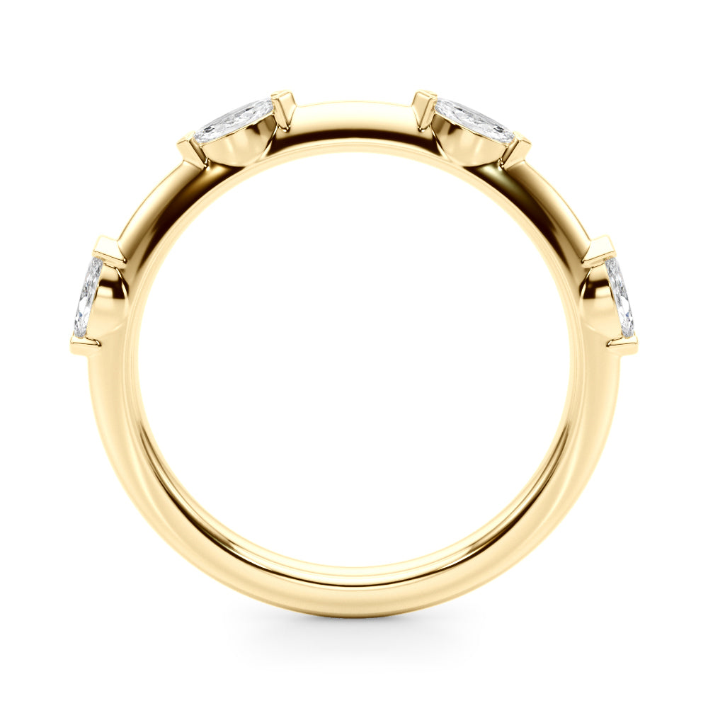 Marquise Half Eternity Ring in Gold & Platinum
