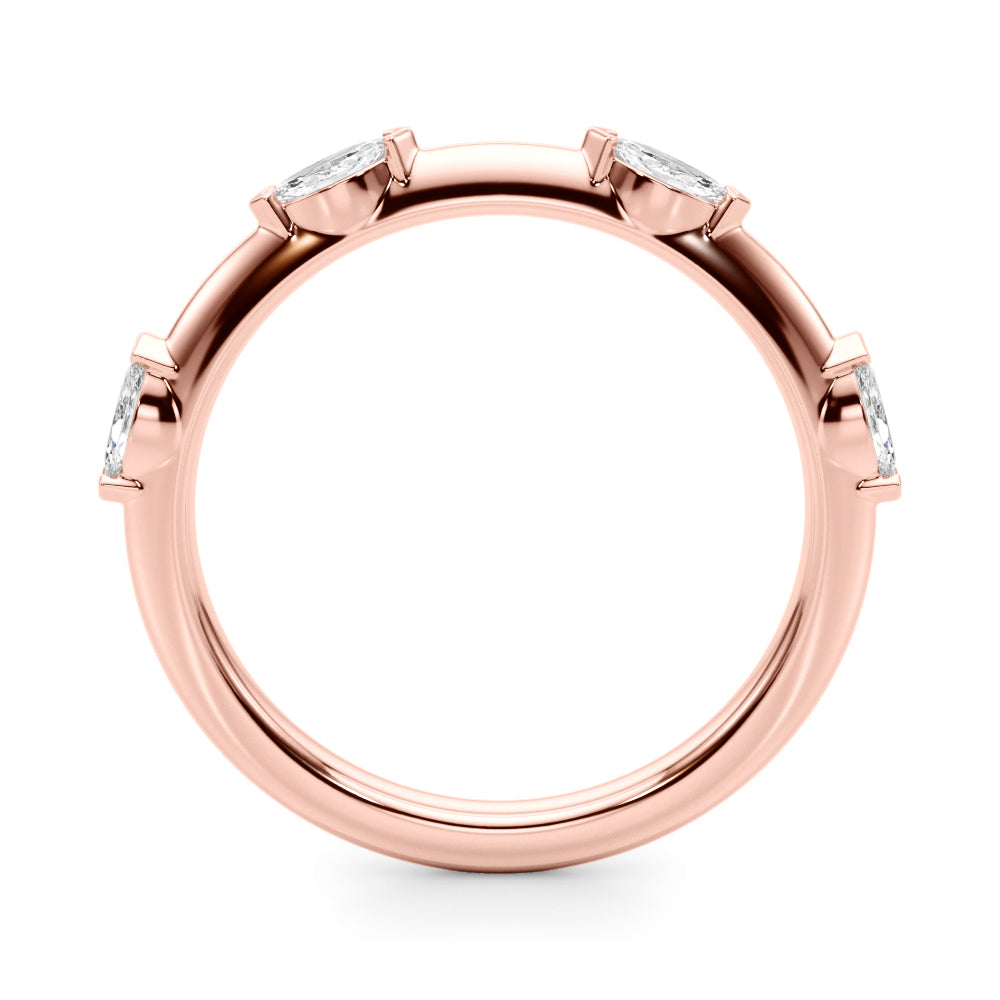 Marquise Half Eternity Ring in Gold & Platinum