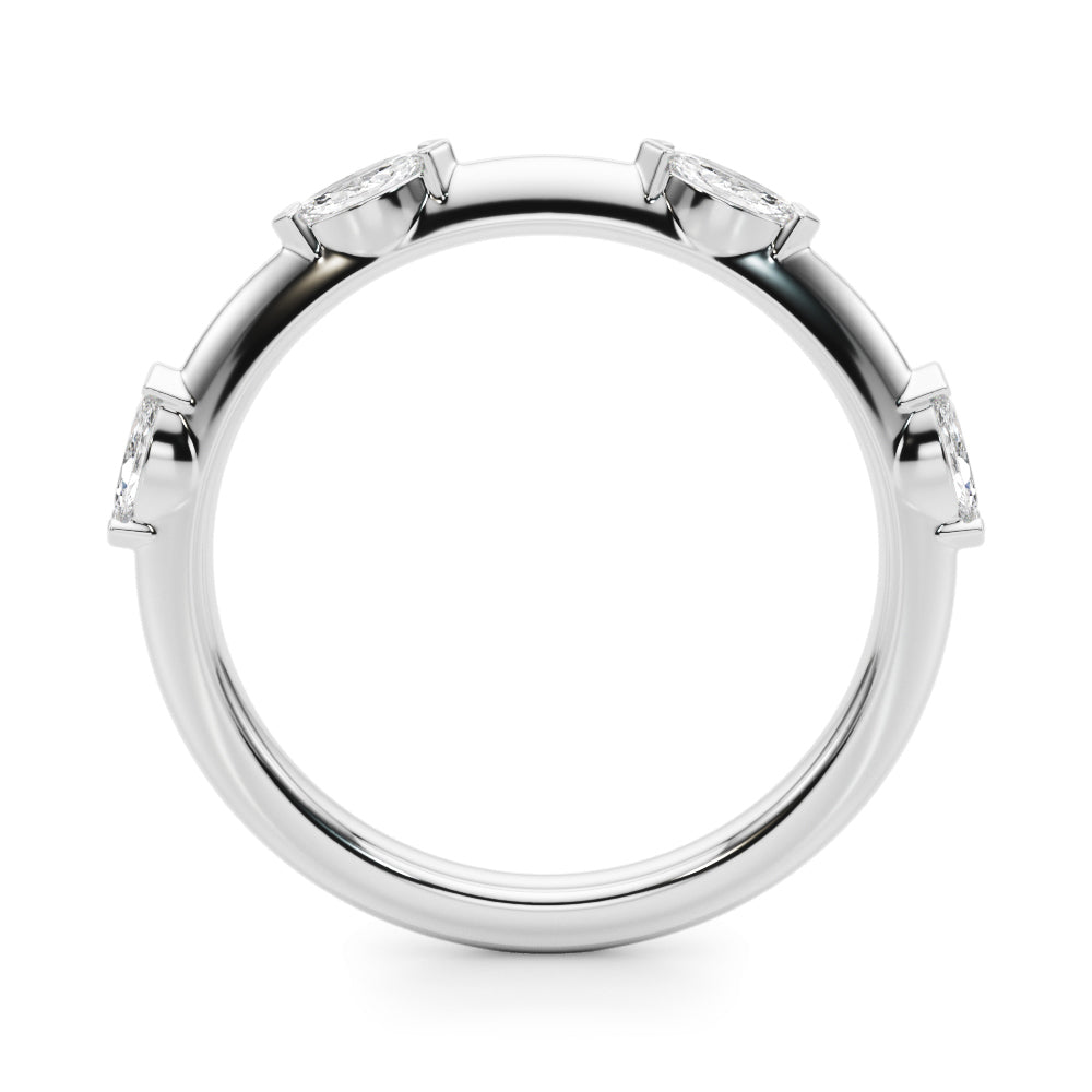 Marquise Half Eternity Ring in Gold & Platinum