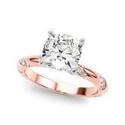 Regal Sidestone Round Diamond Engagement Ring in 10K/14K gold and platinum with certified lab-grown or natural diamonds