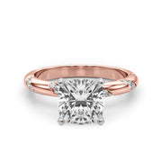 Regal Sidestone Round Diamond Engagement Ring in 10K/14K gold and platinum with certified lab-grown or natural diamonds
