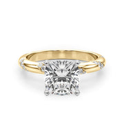 Regal Sidestone Round Diamond Engagement Ring in 10K/14K gold and platinum with certified lab-grown or natural diamonds