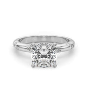 Regal Sidestone Round Diamond Engagement Ring in 10K/14K gold and platinum with certified lab-grown or natural diamonds