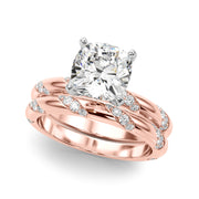Regal Sidestone Round Diamond Engagement Ring in 10K/14K gold and platinum with certified lab-grown or natural diamonds