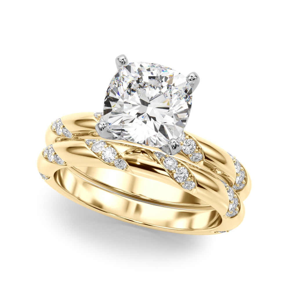 Regal Sidestone Round Diamond Engagement Ring in 10K/14K gold and platinum with certified lab-grown or natural diamonds