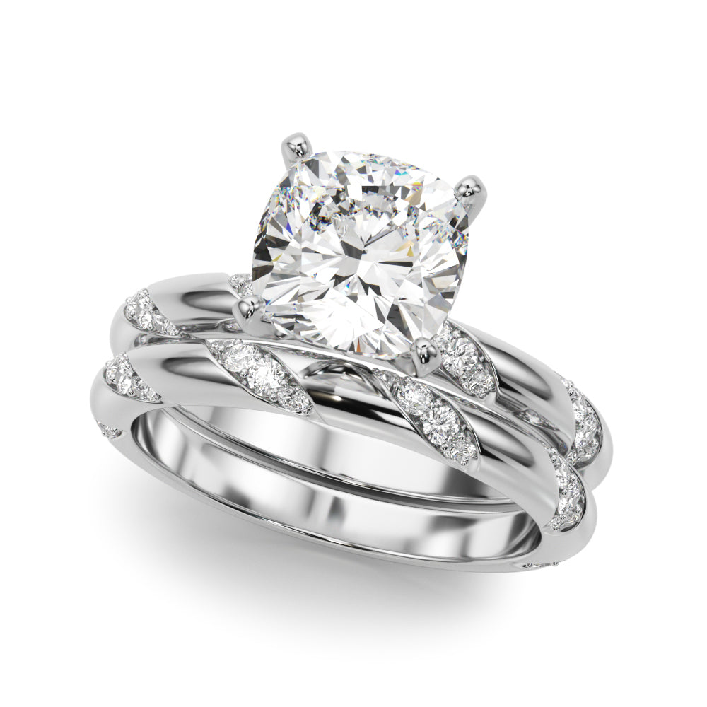 Regal Sidestone Round Diamond Engagement Ring in 10K/14K gold and platinum with certified lab-grown or natural diamonds