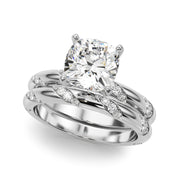 Regal Sidestone Round Diamond Engagement Ring in 10K/14K gold and platinum with certified lab-grown or natural diamonds