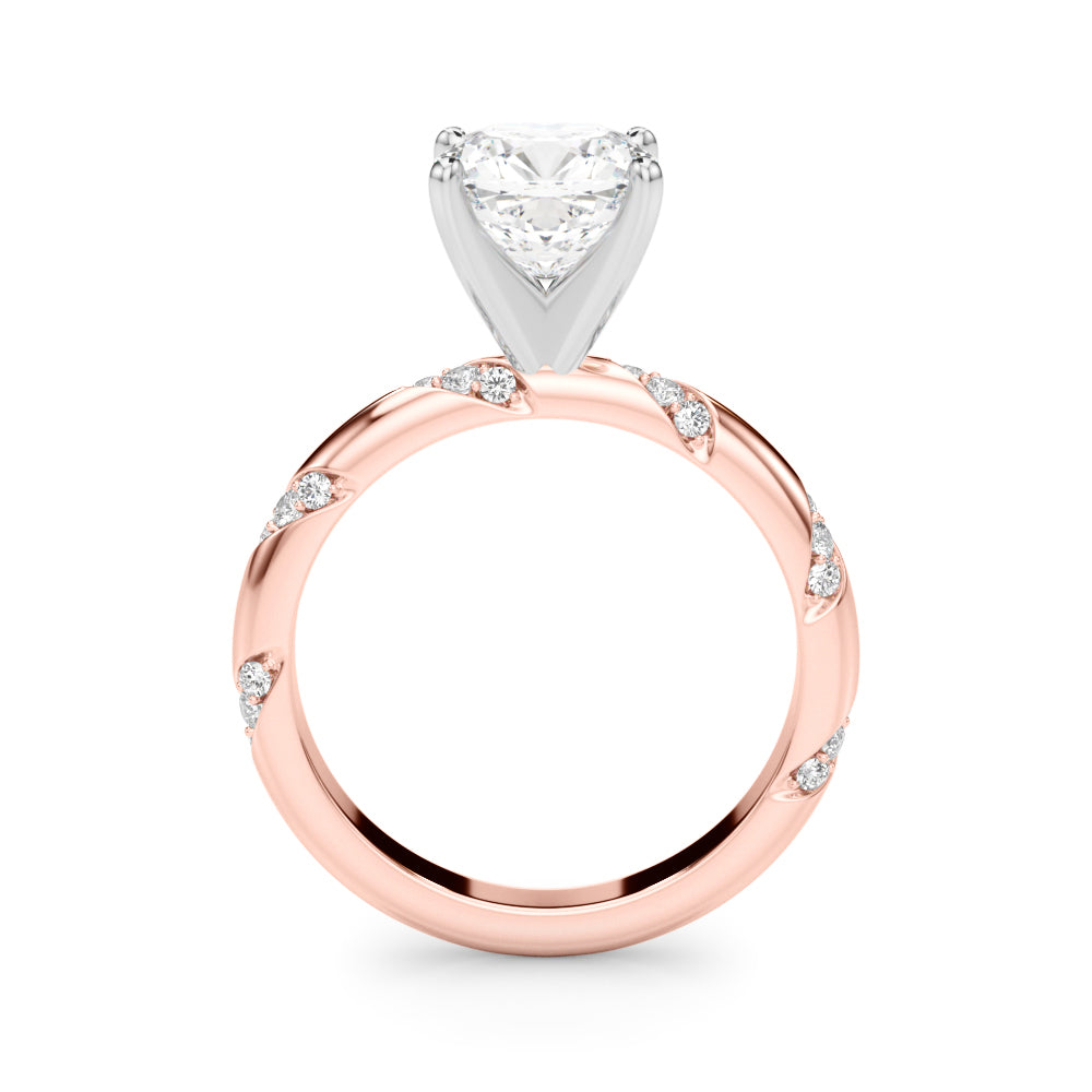 Regal Sidestone Round Diamond Engagement Ring in 10K/14K gold and platinum with certified lab-grown or natural diamonds