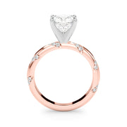 Regal Sidestone Round Diamond Engagement Ring in 10K/14K gold and platinum with certified lab-grown or natural diamonds