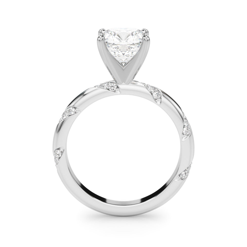Regal Sidestone Round Diamond Engagement Ring in 10K/14K gold and platinum with certified lab-grown or natural diamonds