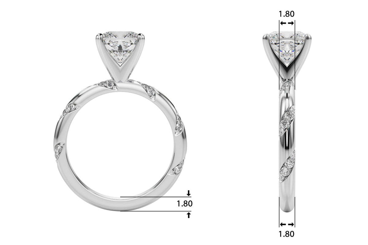 Regal Sidestone Round Diamond Engagement Ring in 10K/14K gold and platinum with certified lab-grown or natural diamonds