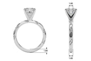 Regal Sidestone Round Diamond Engagement Ring in 10K/14K gold and platinum with certified lab-grown or natural diamonds