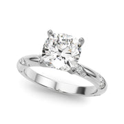 Regal Sidestone Round Diamond Engagement Ring in 10K/14K gold and platinum with certified lab-grown or natural diamonds