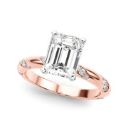 Regal Sidestone Round Diamond Engagement Ring in 10K/14K gold and platinum with certified lab-grown or natural diamonds
