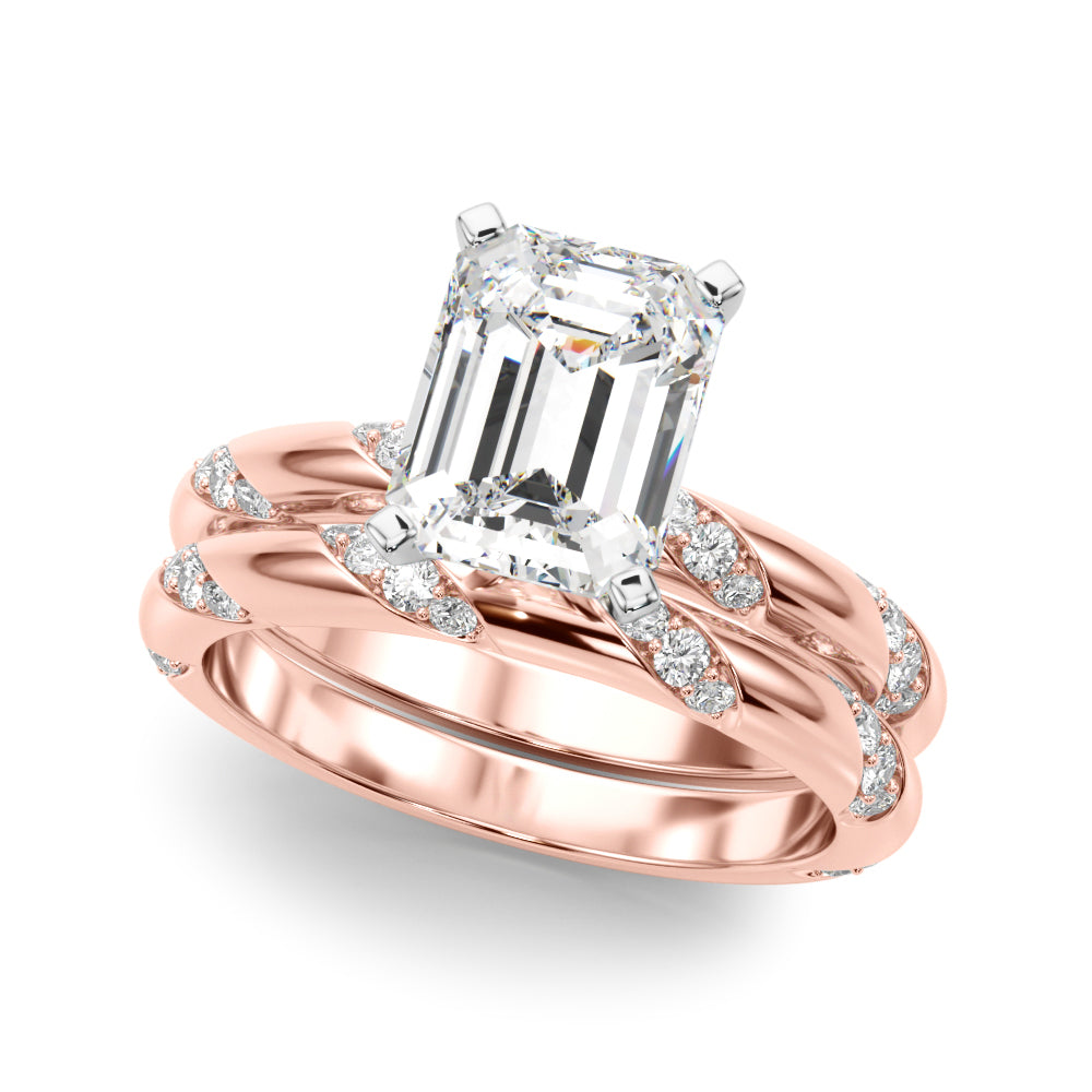Regal Sidestone Round Diamond Engagement Ring in 10K/14K gold and platinum with certified lab-grown or natural diamonds