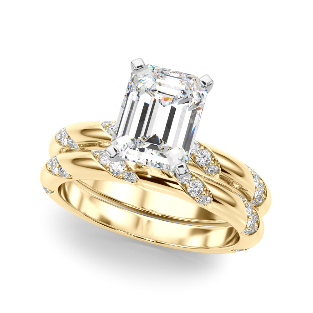 Regal Sidestone Round Diamond Engagement Ring in 10K/14K gold and platinum with certified lab-grown or natural diamonds