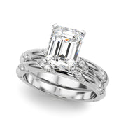 Regal Sidestone Round Diamond Engagement Ring in 10K/14K gold and platinum with certified lab-grown or natural diamonds