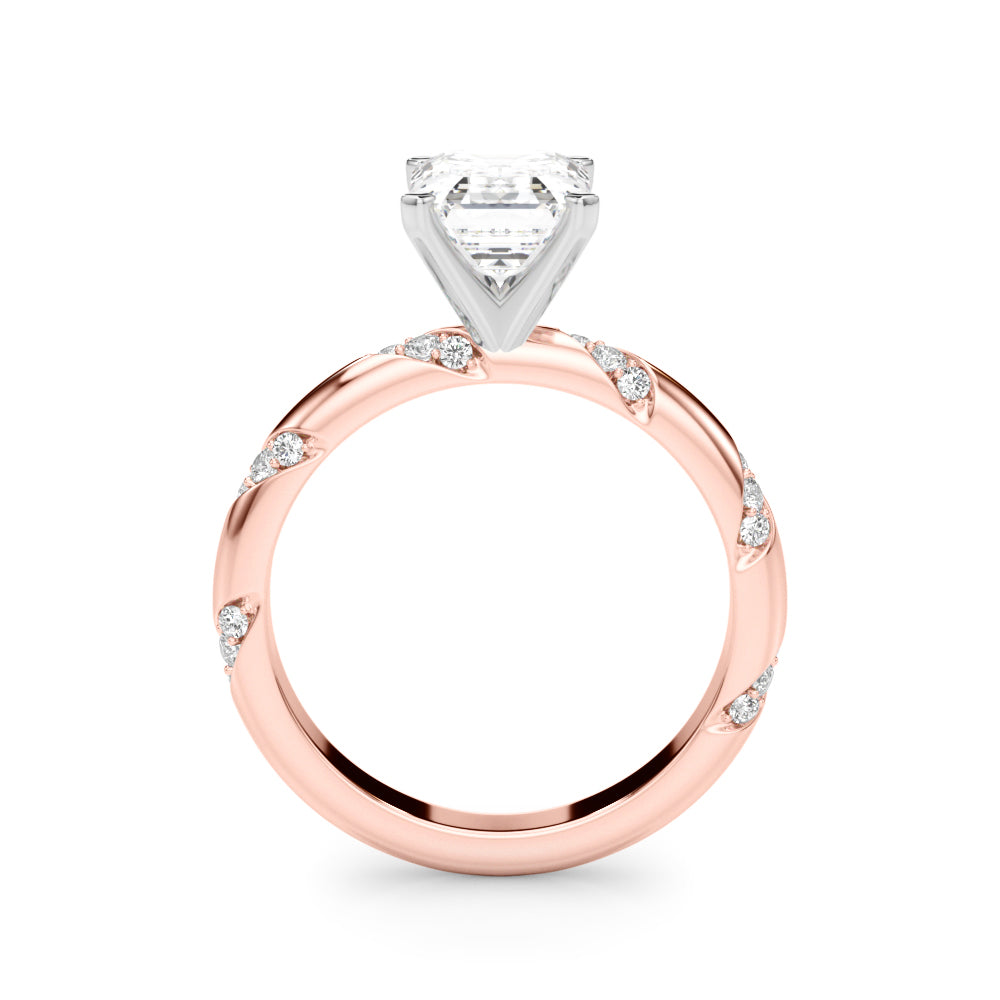 Regal Sidestone Round Diamond Engagement Ring in 10K/14K gold and platinum with certified lab-grown or natural diamonds