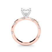 Regal Sidestone Round Diamond Engagement Ring in 10K/14K gold and platinum with certified lab-grown or natural diamonds