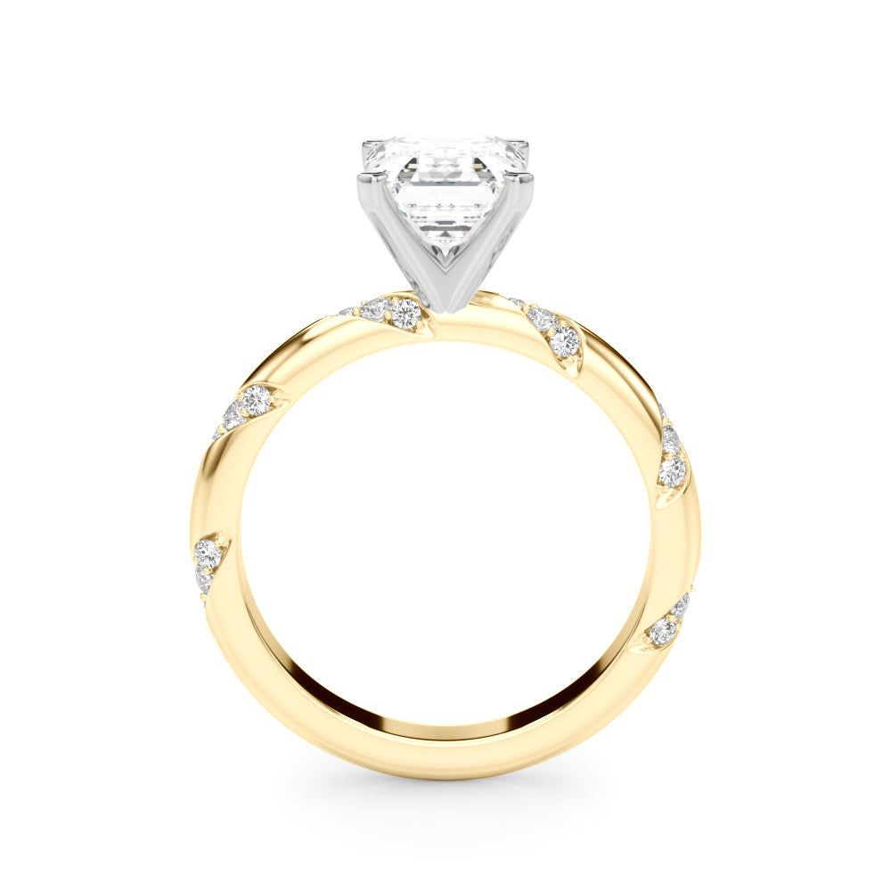 Regal Sidestone Round Diamond Engagement Ring in 10K/14K gold and platinum with certified lab-grown or natural diamonds