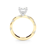 Regal Sidestone Round Diamond Engagement Ring in 10K/14K gold and platinum with certified lab-grown or natural diamonds