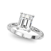 Regal Sidestone Round Diamond Engagement Ring in 10K/14K gold and platinum with certified lab-grown or natural diamonds