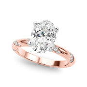 Regal Sidestone Round Diamond Engagement Ring in 10K/14K gold and platinum with certified lab-grown or natural diamonds