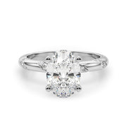 Regal Sidestone Round Diamond Engagement Ring in 10K/14K gold and platinum with certified lab-grown or natural diamonds