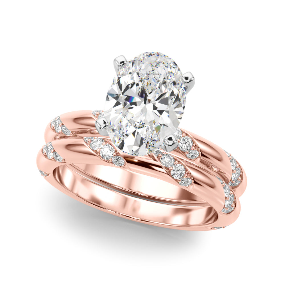 Regal Sidestone Round Diamond Engagement Ring in 10K/14K gold and platinum with certified lab-grown or natural diamonds