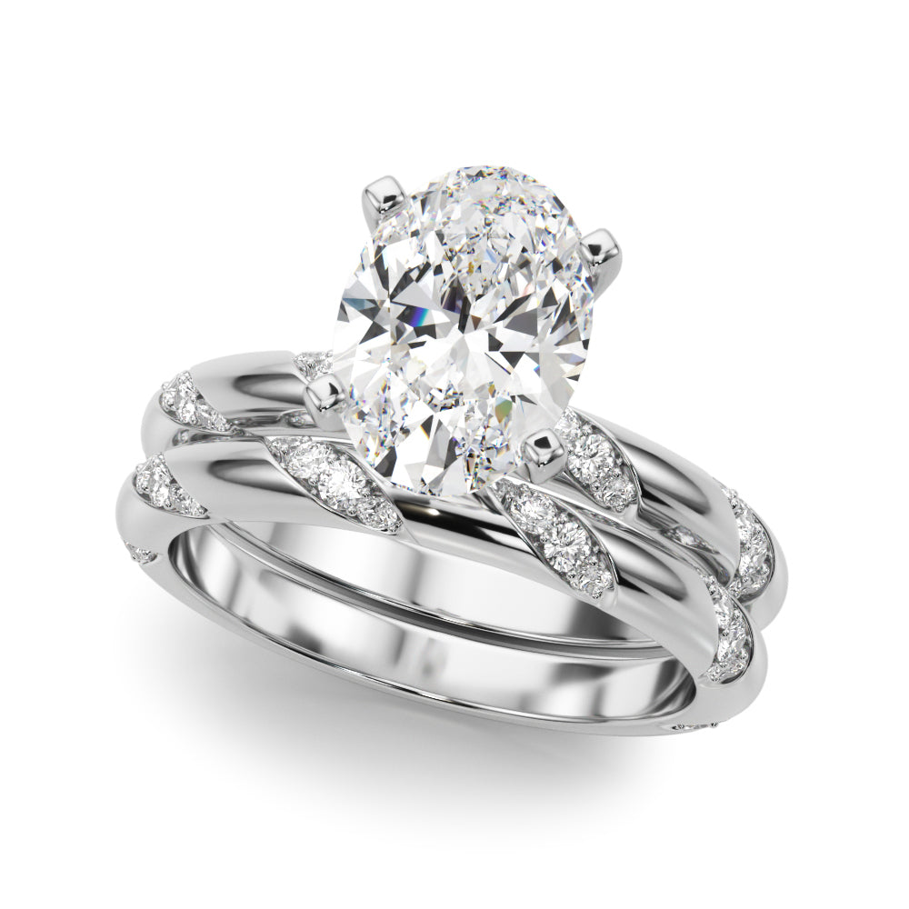 Regal Sidestone Round Diamond Engagement Ring in 10K/14K gold and platinum with certified lab-grown or natural diamonds