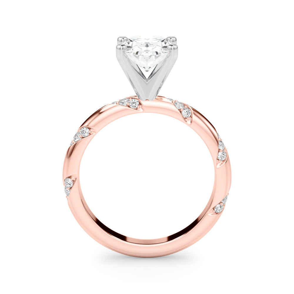 Regal Sidestone Round Diamond Engagement Ring in 10K/14K gold and platinum with certified lab-grown or natural diamonds