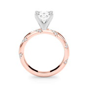 Regal Sidestone Round Diamond Engagement Ring in 10K/14K gold and platinum with certified lab-grown or natural diamonds