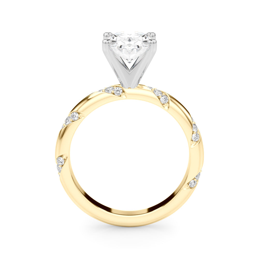 Regal Sidestone Round Diamond Engagement Ring in 10K/14K gold and platinum with certified lab-grown or natural diamonds
