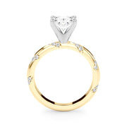 Regal Sidestone Round Diamond Engagement Ring in 10K/14K gold and platinum with certified lab-grown or natural diamonds