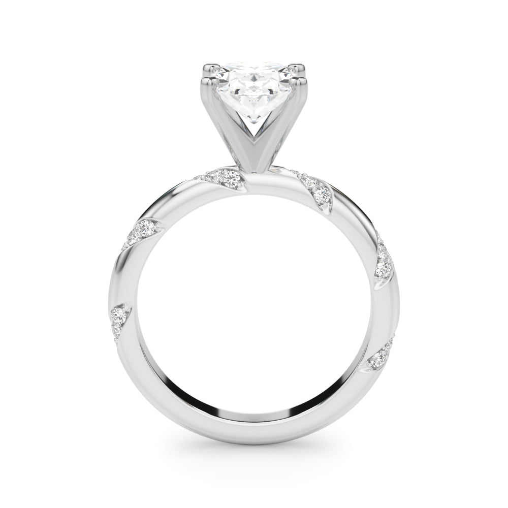 Regal Sidestone Round Diamond Engagement Ring in 10K/14K gold and platinum with certified lab-grown or natural diamonds