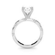 Regal Sidestone Round Diamond Engagement Ring in 10K/14K gold and platinum with certified lab-grown or natural diamonds