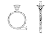 Regal Sidestone Round Diamond Engagement Ring in 10K/14K gold and platinum with certified lab-grown or natural diamonds