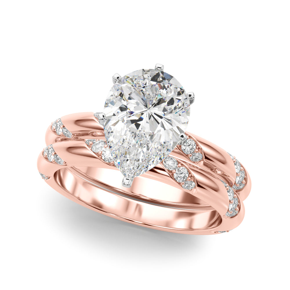 Regal Sidestone Round Diamond Engagement Ring in 10K/14K gold and platinum with certified lab-grown or natural diamonds