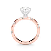 Regal Sidestone Round Diamond Engagement Ring in 10K/14K gold and platinum with certified lab-grown or natural diamonds