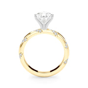 Regal Sidestone Round Diamond Engagement Ring in 10K/14K gold and platinum with certified lab-grown or natural diamonds