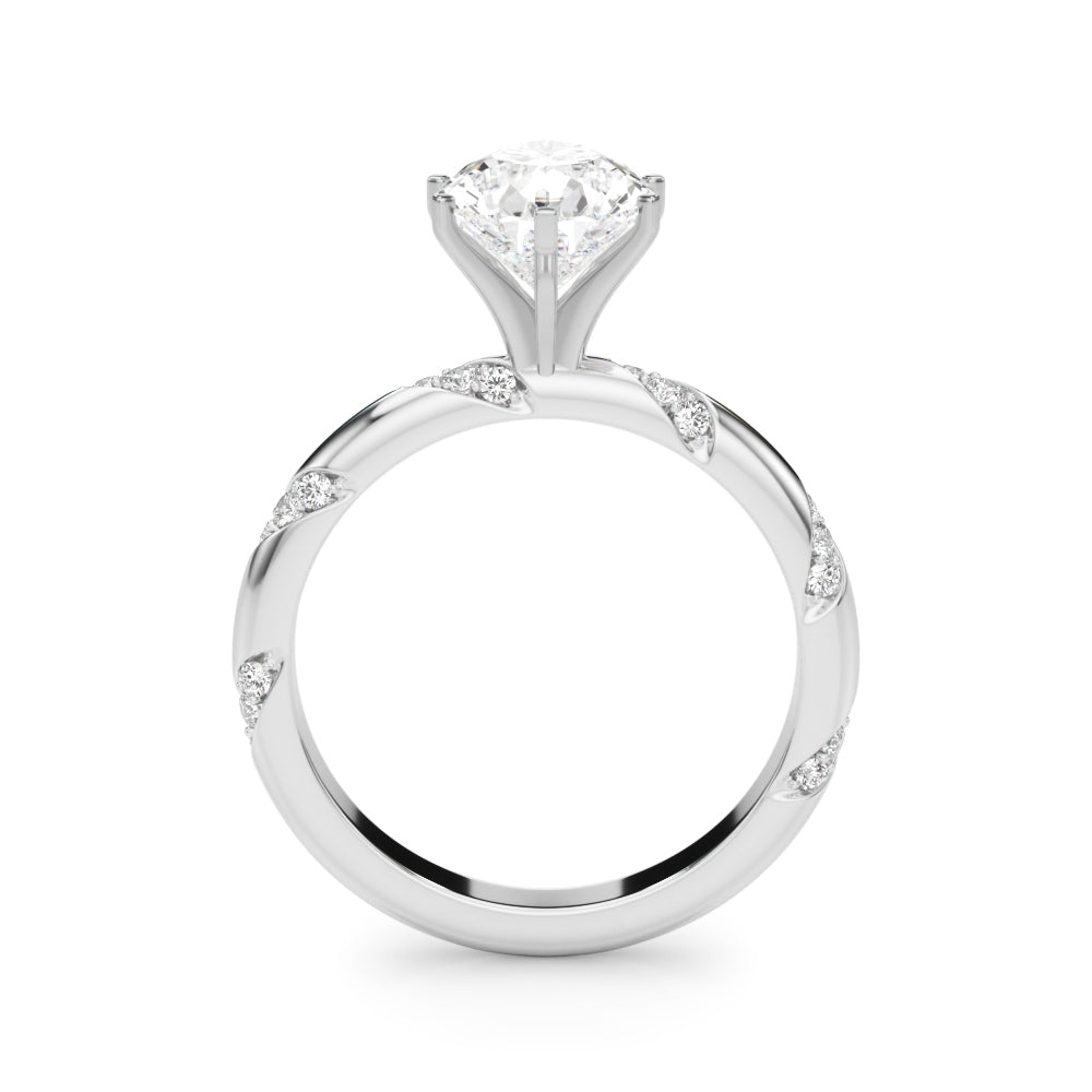 Regal Sidestone Round Diamond Engagement Ring in 10K/14K gold and platinum with certified lab-grown or natural diamonds