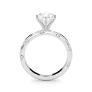 Regal Sidestone Round Diamond Engagement Ring in 10K/14K gold and platinum with certified lab-grown or natural diamonds