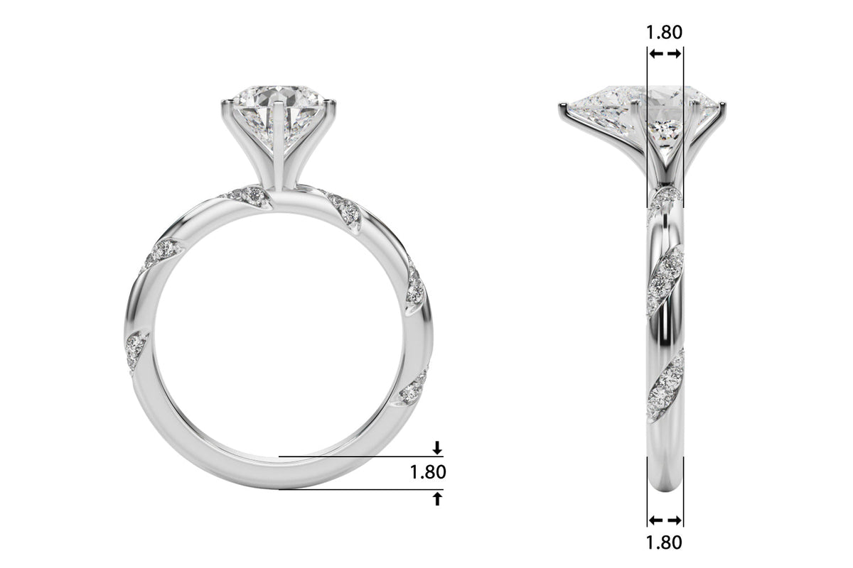 Regal Sidestone Round Diamond Engagement Ring in 10K/14K gold and platinum with certified lab-grown or natural diamonds
