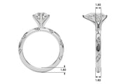 Regal Sidestone Round Diamond Engagement Ring in 10K/14K gold and platinum with certified lab-grown or natural diamonds
