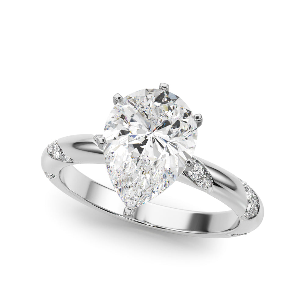 Regal Sidestone Round Diamond Engagement Ring in 10K/14K gold and platinum with certified lab-grown or natural diamonds