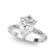 Regal Sidestone Round Diamond Engagement Ring in 10K/14K gold and platinum with certified lab-grown or natural diamonds