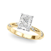 Regal Sidestone Round Diamond Engagement Ring in 10K/14K gold and platinum with certified lab-grown or natural diamonds