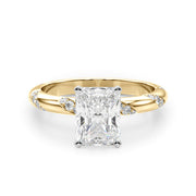 Regal Sidestone Round Diamond Engagement Ring in 10K/14K gold and platinum with certified lab-grown or natural diamonds
